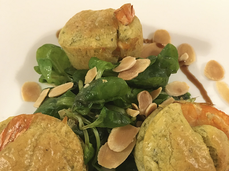 Entrée servie à La Closerie du Chêne Bleu, location de chambres d'hôtes près de Bordeaux